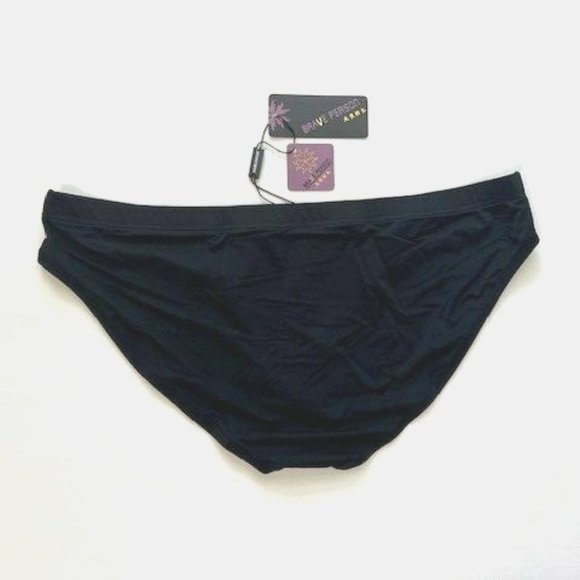 Brave Person Men's Swim Bikini Brief - Black (BP9791-BK) Contoured Pouch - Picture 8 of 13